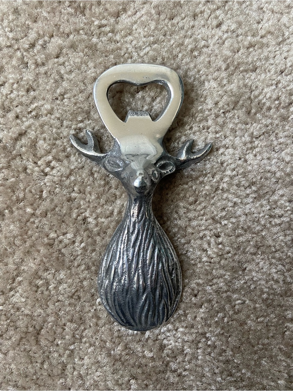 Silver Deer Head Bottle Opener